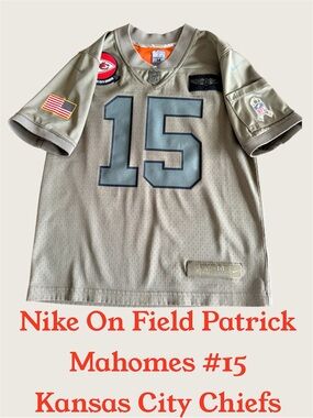 NFL Olive Patrick Mahomes #15 Salute Jersey Military green